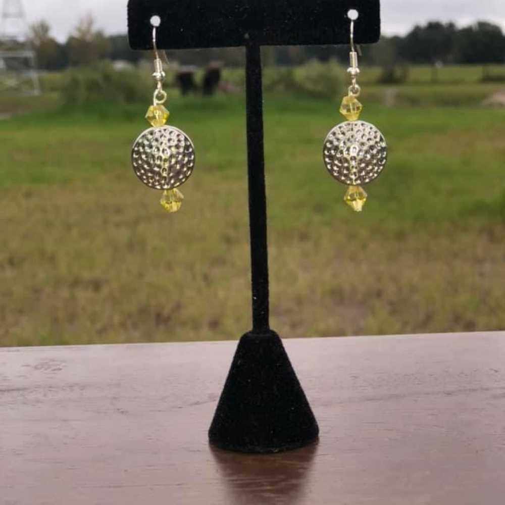 New Silver and Yellow earrings
